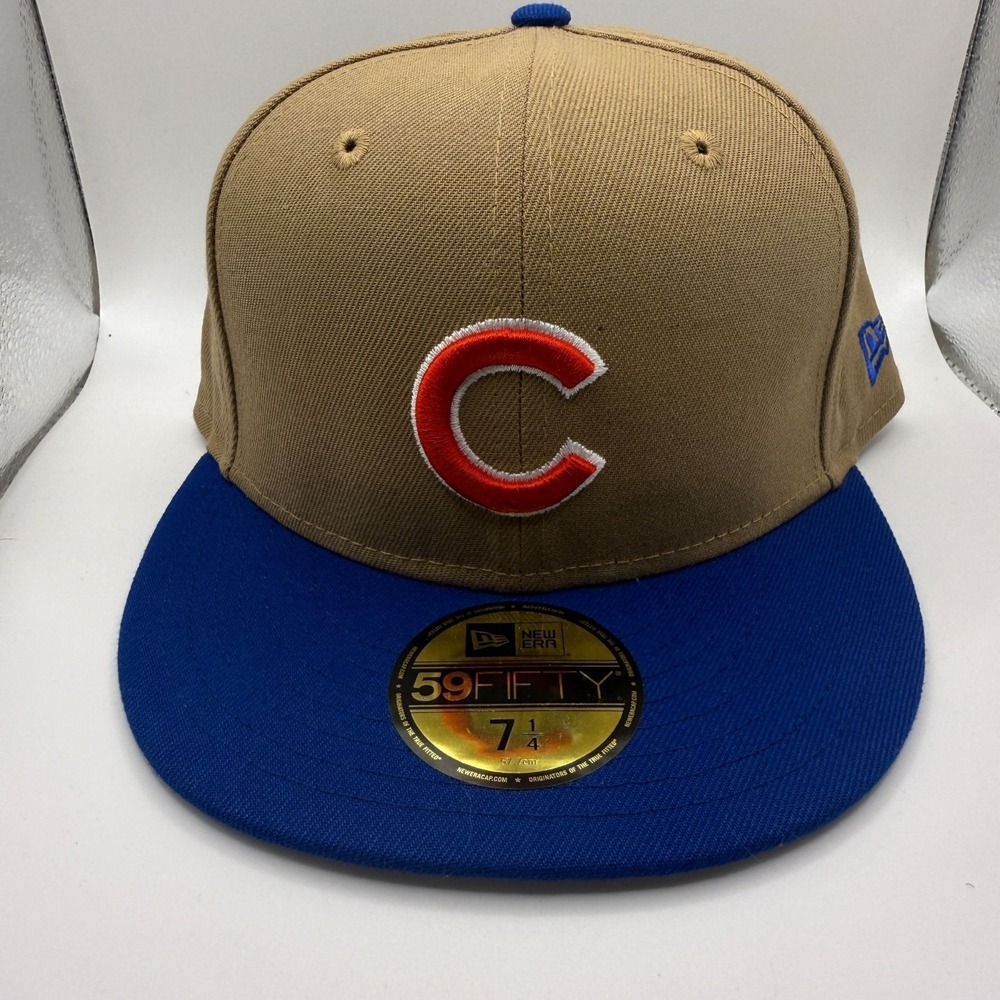 New Era 59FIFTY Chicago Cubs Brown/Blue MLB Fitted Hat Size 7 1/4‎